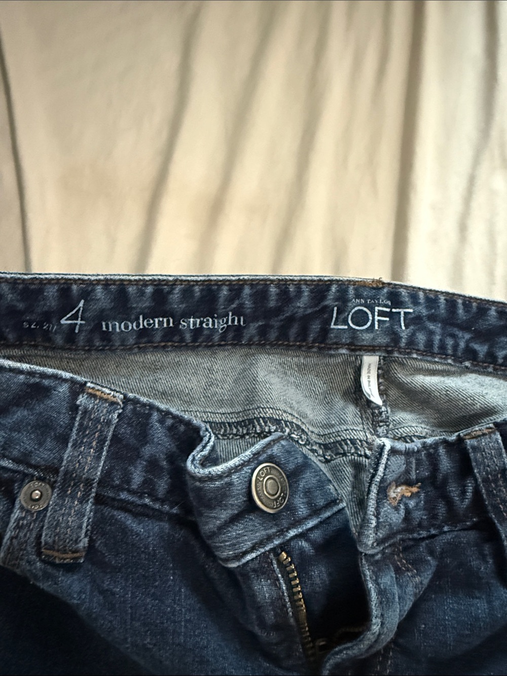 LOFT Dark Blue Modern Straight Jeans